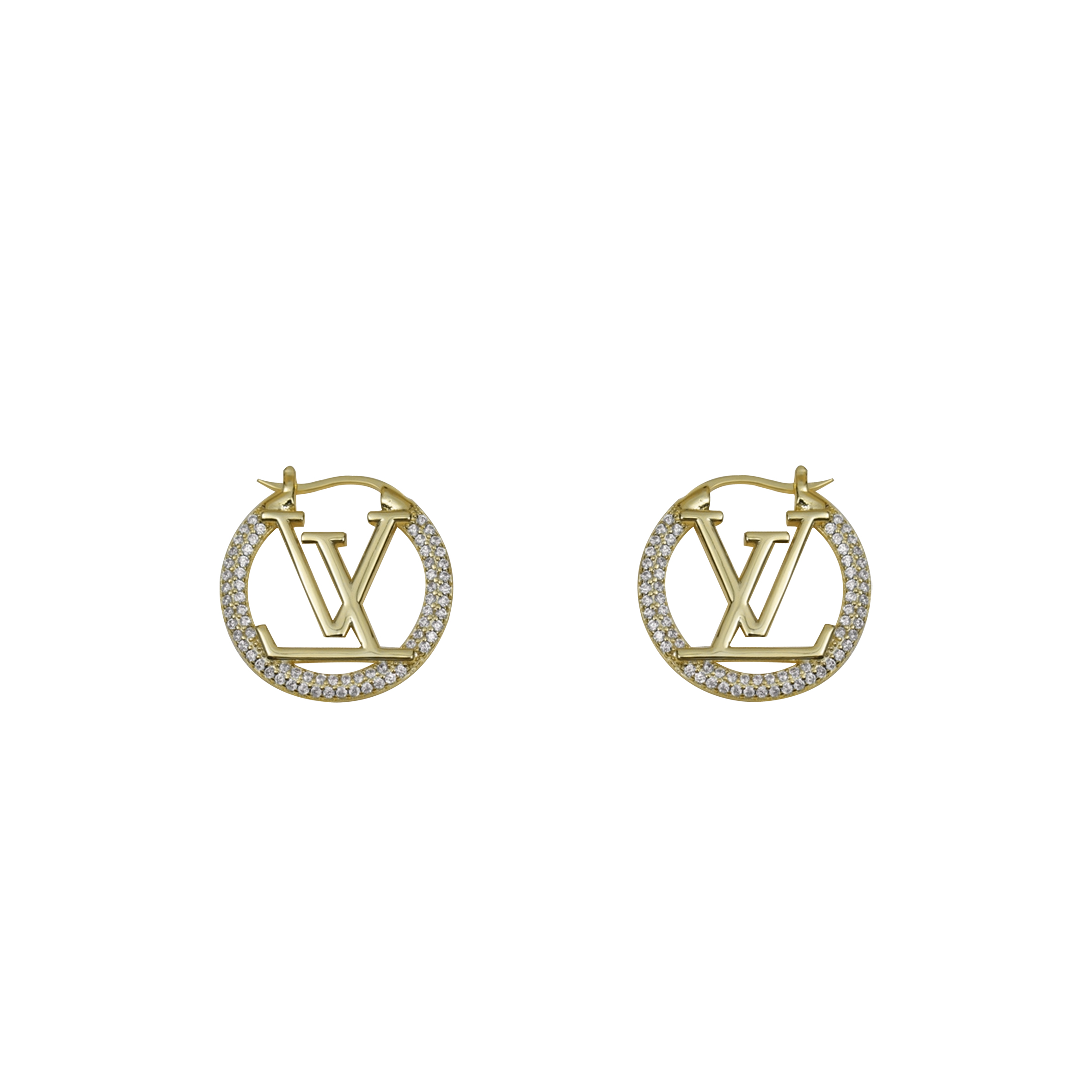 l**is V*t*n crystal round earrings yellow gold m01330